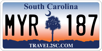 SC license plate MYR187