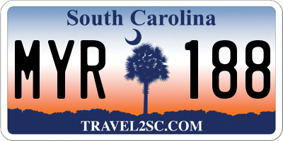 SC license plate MYR188