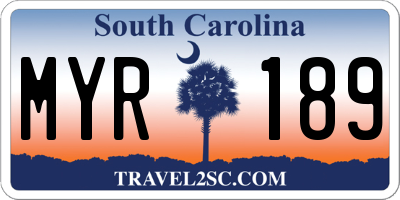 SC license plate MYR189
