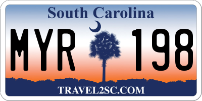 SC license plate MYR198