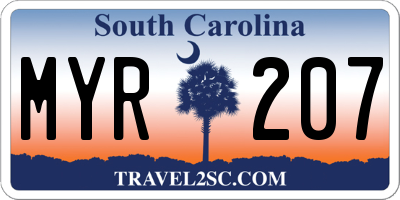 SC license plate MYR207