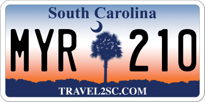 SC license plate MYR210