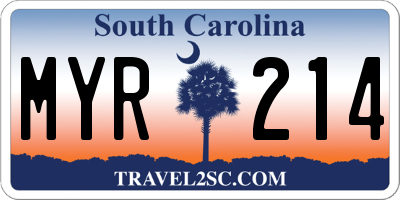 SC license plate MYR214