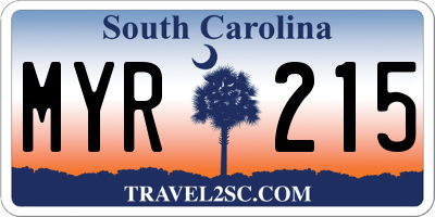 SC license plate MYR215