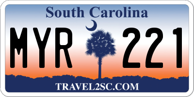 SC license plate MYR221