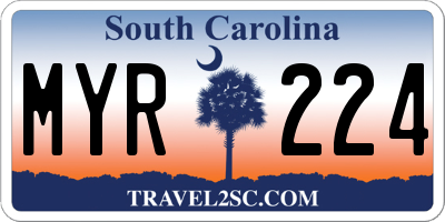 SC license plate MYR224