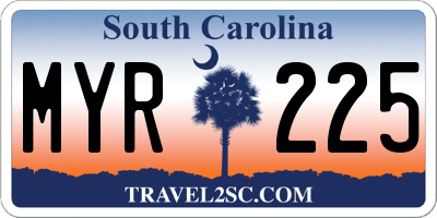 SC license plate MYR225