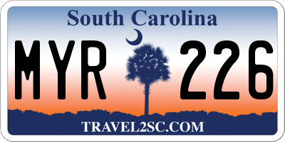 SC license plate MYR226