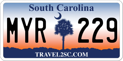 SC license plate MYR229