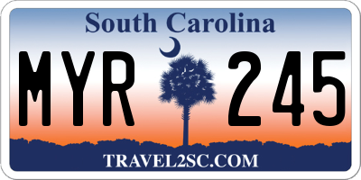 SC license plate MYR245