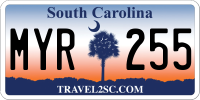 SC license plate MYR255