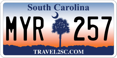 SC license plate MYR257