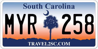 SC license plate MYR258