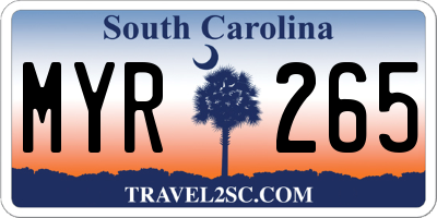 SC license plate MYR265