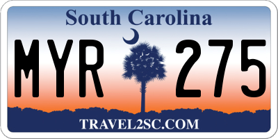 SC license plate MYR275