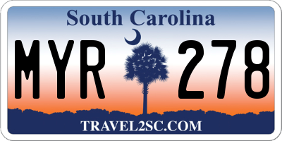 SC license plate MYR278