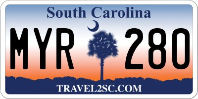 SC license plate MYR280