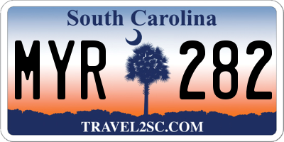 SC license plate MYR282