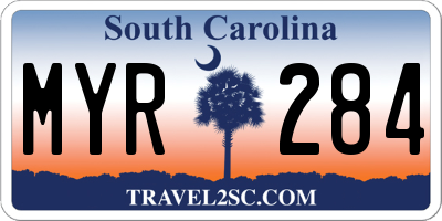 SC license plate MYR284