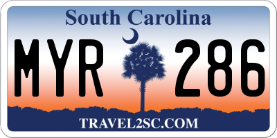 SC license plate MYR286