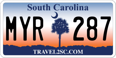SC license plate MYR287