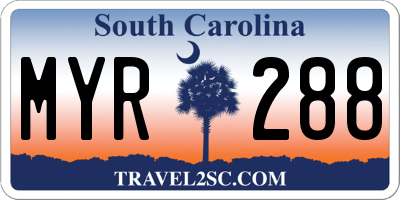 SC license plate MYR288