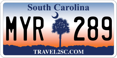 SC license plate MYR289