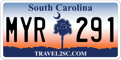SC license plate MYR291