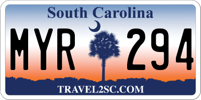 SC license plate MYR294