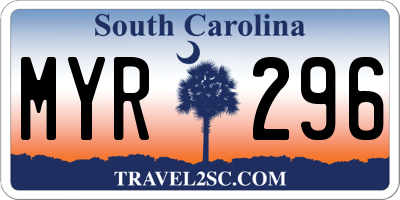 SC license plate MYR296