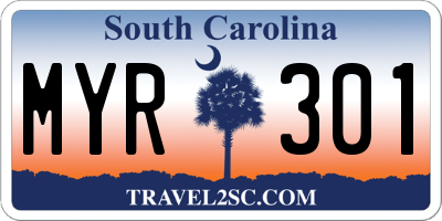 SC license plate MYR301