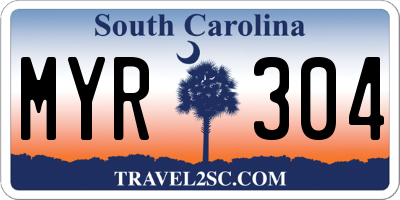 SC license plate MYR304