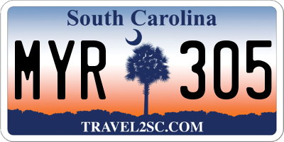 SC license plate MYR305