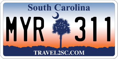 SC license plate MYR311