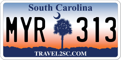 SC license plate MYR313