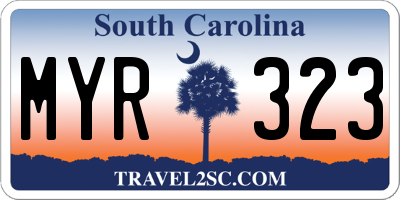 SC license plate MYR323