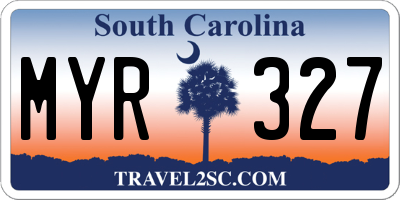 SC license plate MYR327