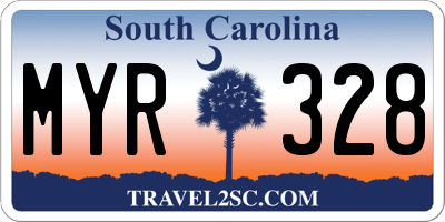 SC license plate MYR328
