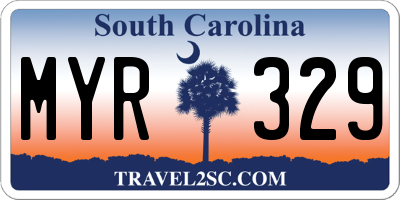 SC license plate MYR329