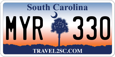 SC license plate MYR330