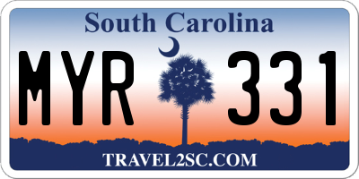 SC license plate MYR331
