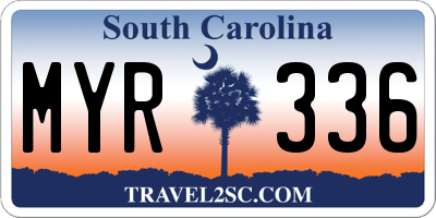SC license plate MYR336