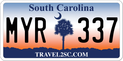 SC license plate MYR337