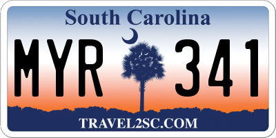 SC license plate MYR341