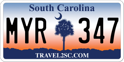 SC license plate MYR347