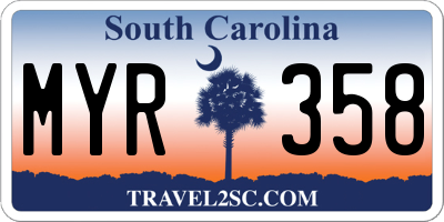SC license plate MYR358