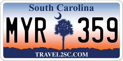 SC license plate MYR359