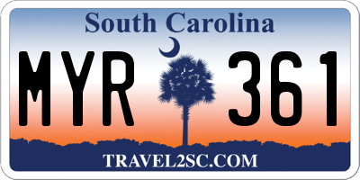 SC license plate MYR361