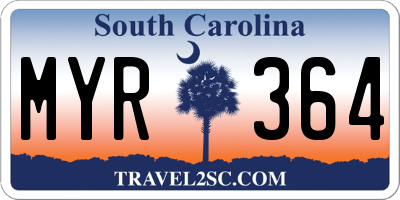 SC license plate MYR364