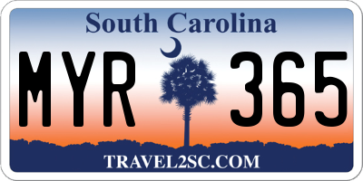 SC license plate MYR365